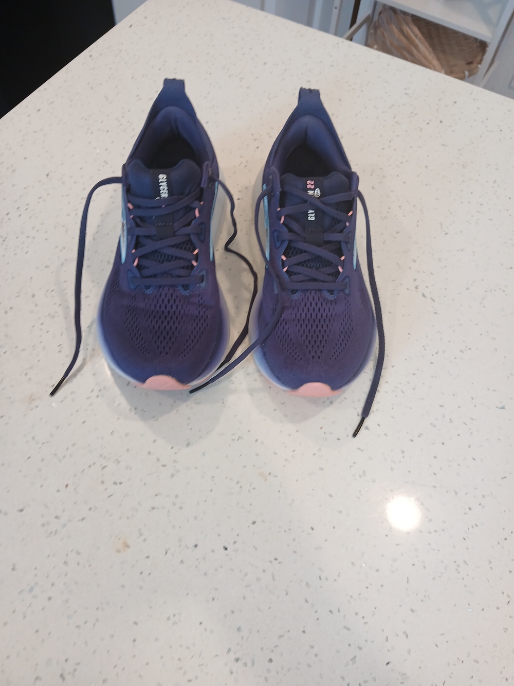 Brooks Women's Navy and Pink Athletic Running Shoes